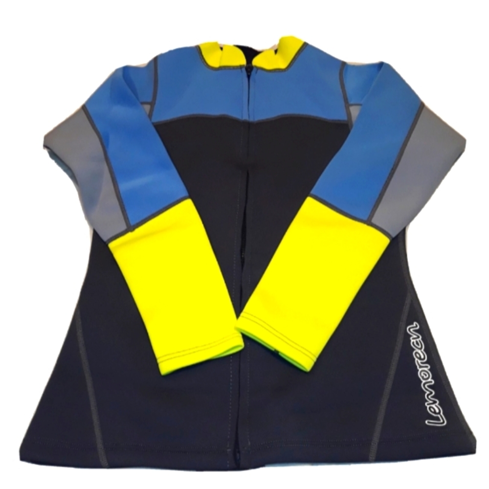 Lemorecn Neoprene Women’s Wetsuit Long Sleeve Top Blue, Yellow & Grey Si…